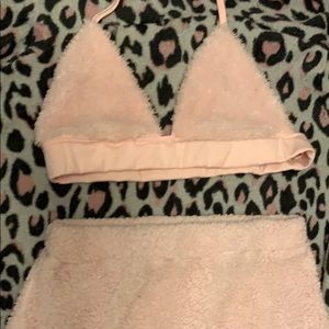 2 piece fuzzy outfit